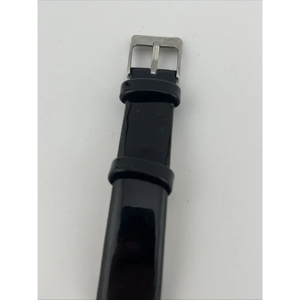 Luiz's Lady Style Watch 38mm Faceted Crystal Black Leather Band- New Battery‎